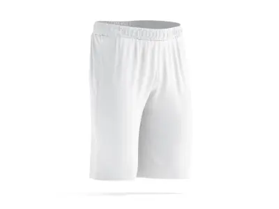 White Sport Shorts - mens soccer short pants 3D model
