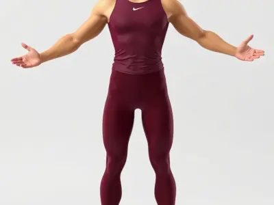 Athletic Female Rigged and Animated Character Model Low-poly 3D model