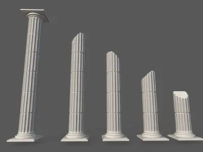 Modular Roman Columns  Low-poly 3D model