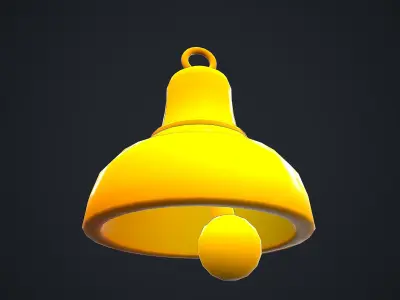 GOLDEN BELL CARTOON STYLIZED Low-poly 3D model