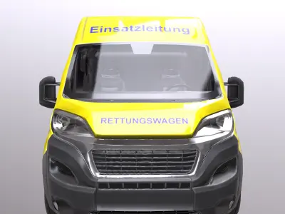 Rettungswagen German Ambulance Low Poly Low-poly 3D model