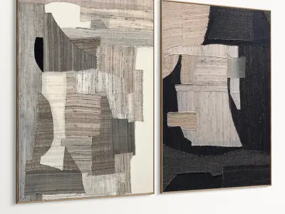 Plaster Two Photo Frame 518 Low-poly 3D model