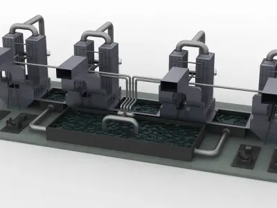 Water purification  equipment  plant  filter  pump valve   3D model