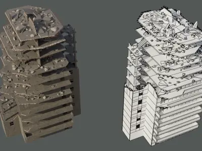 Post-war Building Free 3D model