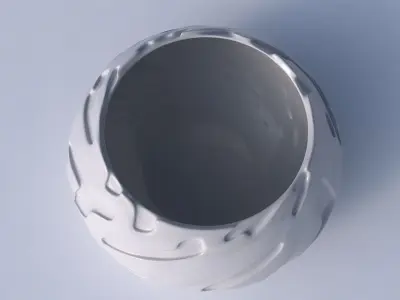 Bowl squeezed twisted with cavities smooth 3D print model
