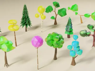 Low-Poly Forest-vol1 Free low-poly 3D model