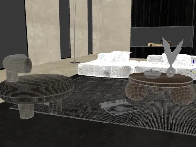 Living Room Interior Scene 3D model