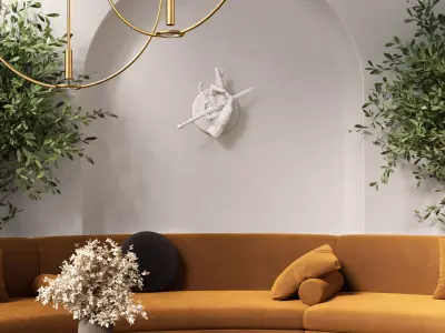 Product scena interior with sofa and coffee table 3D model