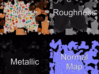 Colorful Pajamas model pack Low-poly 3D model