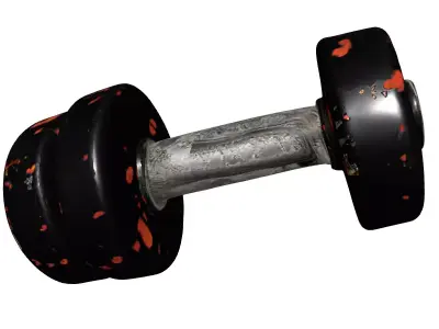 Realistic Worn Gym Dumbbell Low-poly 3D model