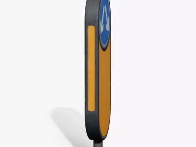 Traffic Bollard Island A Low-poly 3D model