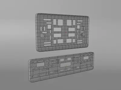 Blank License Plate Low-poly 3D model