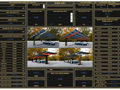 Solar Carport Energy Generation Simulation 3D model