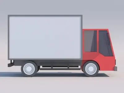 Cartoon Low Poly Car Lorry Low-poly 3D model