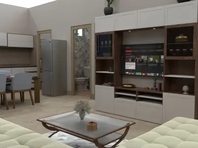 2 BHK Apartment Interior with Assets 3D model