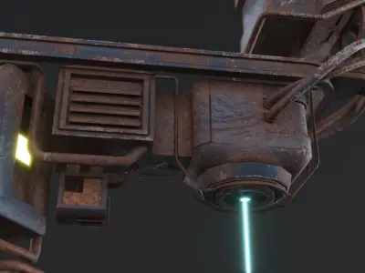 Low poly sci-fi machine game asset free 3d model Low-poly 3D model