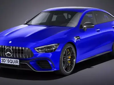 LowPoly Mercedes AMG GT63 2019 Low-poly 3D model