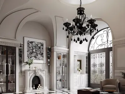 Parisian interior scene 3D model