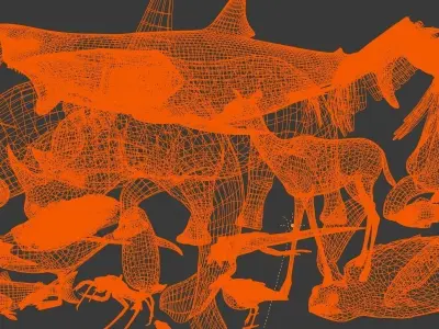 Blender living thing pack Low-poly 3D model