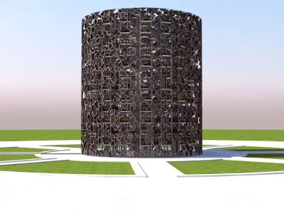 Car Park Models - Volkswagen Parking Lot Towers - Museum Concept 3D model