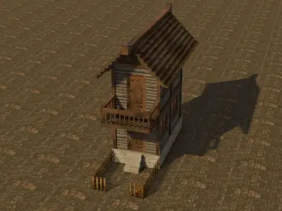 Medieval house 9 Free low-poly 3D model