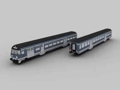 Lowpoly Train 2 japanese Low-poly 3D model