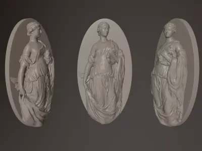 Renaissance Flora Relief Sculpture 3D print model