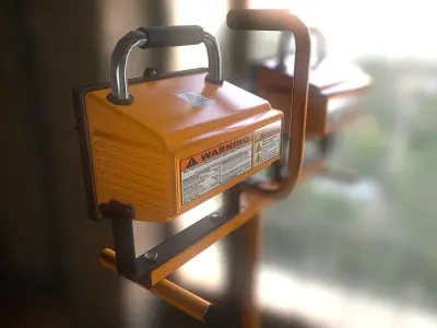 Work Light Tripod Low poly  Low-poly 3D model