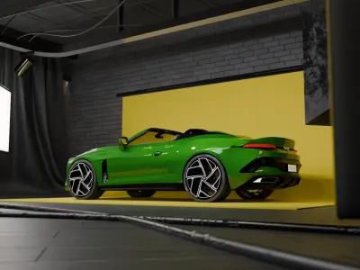 Dark luxury car showroom 3D model