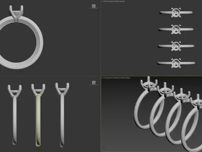 Round Diamond Engagement Ring 5mm 3D print model