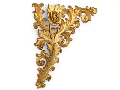 Classic carved corner decor ornament cnc 3d printing stl 09 3D print model
