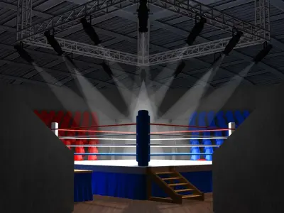 boxing ring Low-poly 3D model