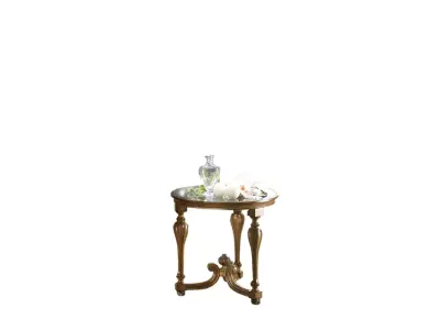 Walnut round side table by Modenese 3D model