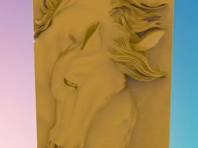 Horse head panel 3D MODEL STL FILE FOR CNC ROUTER LASER 3D print model