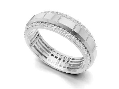 Mens Diamond Wedding Eternity Band 3D print model