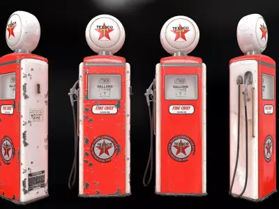 Gas pump  Low-poly 3D model