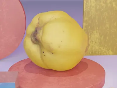 Quince fruit 02 high-poly 3D model