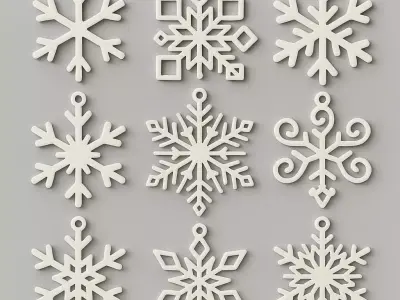 Snowflake Ornament Set 3D print model