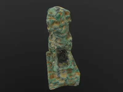 Dog Statue AR VR PBR  Lowpoly with game ready 3d Model Low-poly 3D model