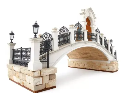 Elegant Stone Bridge model pack Low-poly 3D model