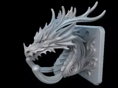 Dragon Head Wall Mount 3D print model
