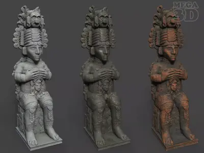 Mayan Inca Aztec Statue 220822 Low-poly 3D model