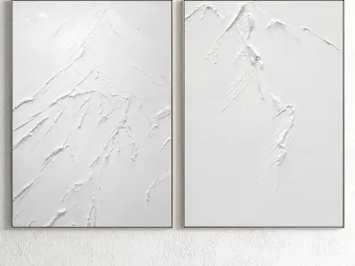 Plaster Two Photo Frame 118 Low-poly 3D model