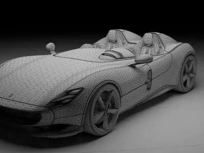 Highpoly 2019 Ferrari Monza SP2 3D model