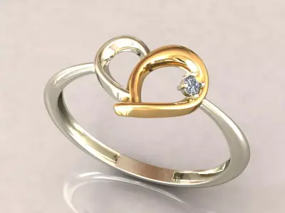 Heart ring 7 3D print model
