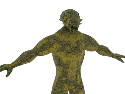 Reptilian Lizardman Humanoid Low-poly 3D model