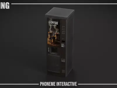 Coffee Vending Machine - Game Ready Low-Poly PBR Asset with LODs Low-poly 3D model