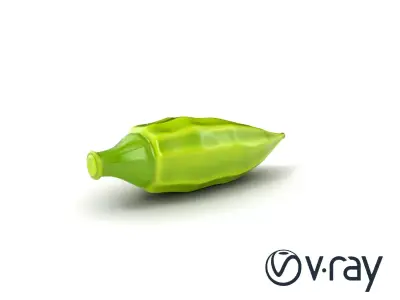 Realistic Okra Pod Model Pack Low-poly 3D model