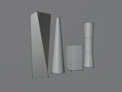 A set of modern decorative vases Low-poly 3D model