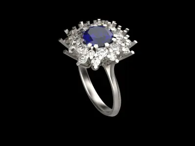 Snowflake ring  3D print model